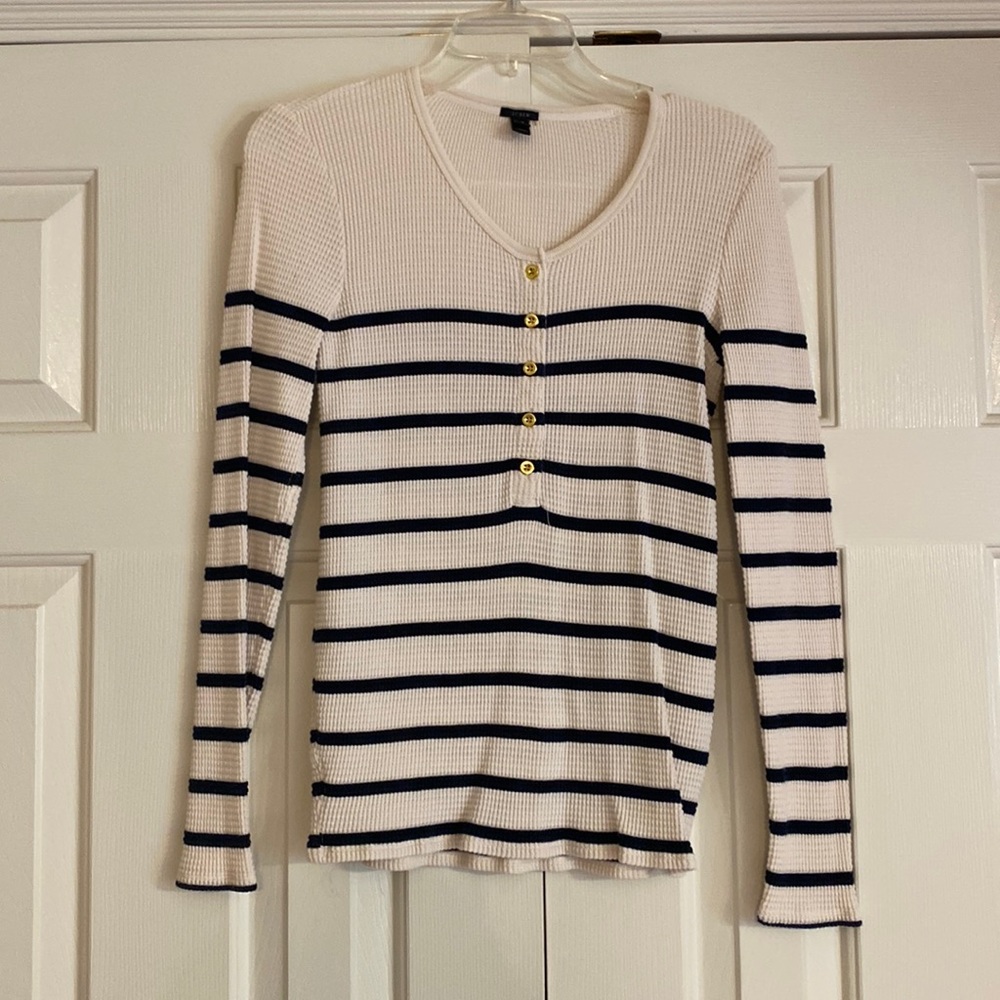 J. Crew size small cream/navy top